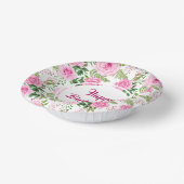 Schöne Roses Happy Birthday Pappteller (Gewinkelt)