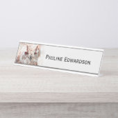 Schöne Rost Akzent Owl Personal Schreibtischnamensplakette (Vorderseite )