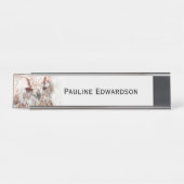 Schöne Rost Akzent Owl Personal Schreibtischnamensplakette (Vorderseite )