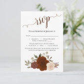 Schöne Rost Orange Rose Hochzeit RSVP Karte (Stehend Vorderseite)