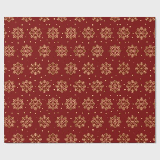 Schöne Rot/Gold Weihnachten Geschenkpapier (Flach)