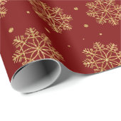 Schöne Rot/Gold Weihnachten Geschenkpapier (Rolleneckpunkt)