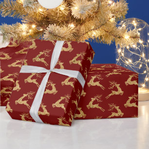Schöne Rot/Gold Weihnachten Geschenkpapier