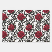 Schöne Rot-Gotik-Rose Geschenkpapier Set (Vorderseite 2)