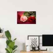 Schöne Rot und Rosa Rosen Poster (Heimbüro)