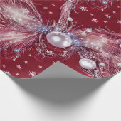 Schöne Rot-Weiß-Perlwrap Geschenkpapier (Ecke)