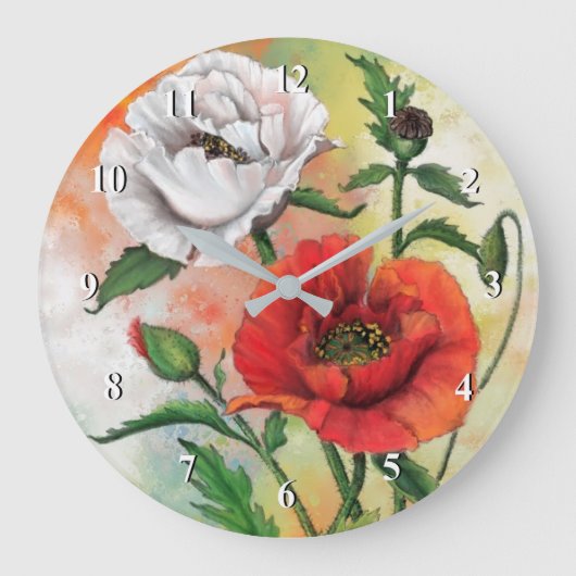 Schöne, rot-weiße Pappsäcke Uhr - Malerei (Vorderseite)