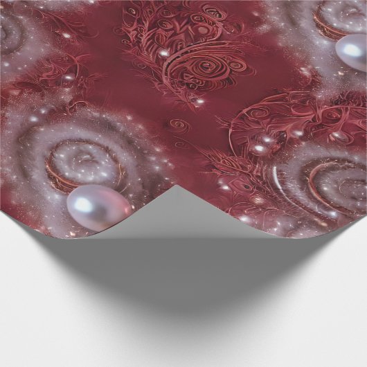 Schöne rot-weiße Perlenschnecke Geschenkpapier (Ecke)