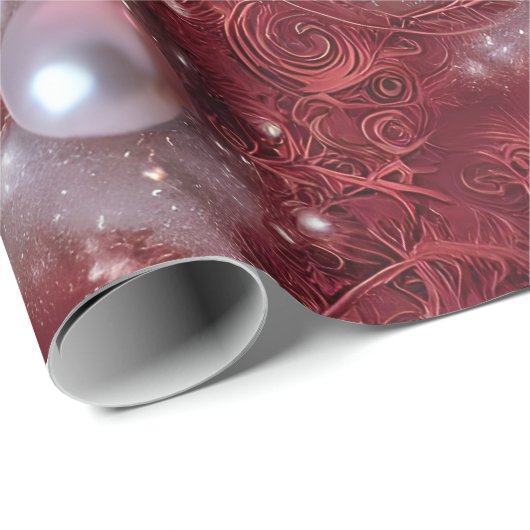 Schöne rot-weiße Perlenschnecke Geschenkpapier (Rolleneckpunkt)