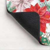 Schöne rot-weiße Weihnachtspoinsettie Mousepad (Ecke)