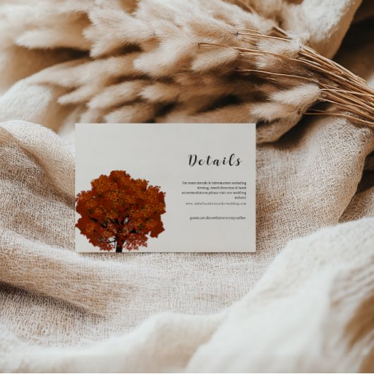 Schöne rote Ahorn-Hochzeits-Detailkarte Einladung