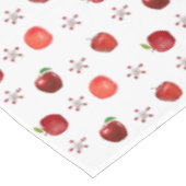 Schöne Rote Äpfel & Apfel Blume auf Weiß Tischdecke (Schrägansicht)