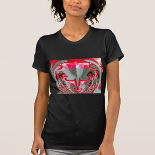 schöne rote Asche graue geometrische Motiv-Kunstge T-Shirt
