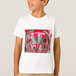 schöne rote Asche graue geometrische Motiv-Kunstge T-Shirt