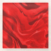 Schöne rote Ästhetik Glasuntersetzer (Vorderseite)