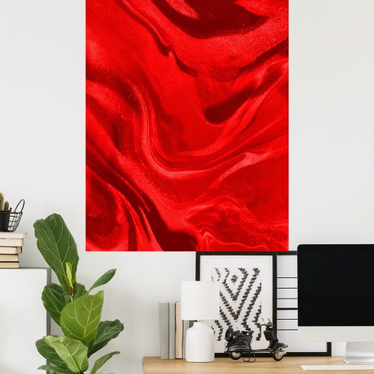 Schöne rote Ästhetik Poster (Heimbüro)