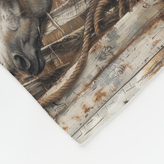 Schöne Rote Barnenstrabe Holzrahmen Fleecedecke (Ecke)