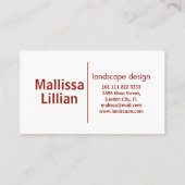 Schöne Rote Blätter im Herbstgarten Visitenkarte (Rückseite)