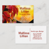 Schöne Rote Blätter im Herbstgarten Visitenkarte (Vorne/Hinten)