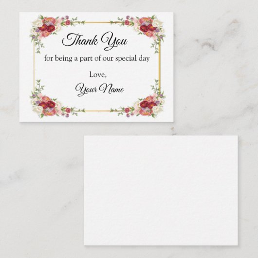 Schöne rote Blume, danke Mitteilungskarte (Vorne/Hinten)