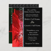 Schöne Rote Blume Einladung Hochzeit (Vorne/Hinten)