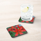 Schöne rote Blume Getränkeuntersetzer (Rechte Seite)