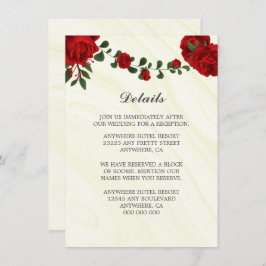 schöne rote Blume, Gründetails Begleitkarte