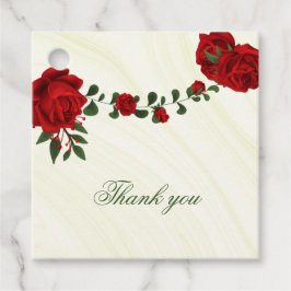 schöne rote Blume grüne Blätter danke Ihnen für Geschenkanhänger