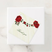 schöne rote Blume grüne Blätter danke Ihnen für Geschenkanhänger (Beispiel)