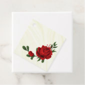 schöne rote Blume, grüne Blätter Geschenkanhänger (Beispiel)