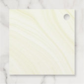 schöne rote Blume, grüne Blätter Geschenkanhänger (Rückseite)