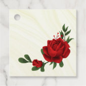 schöne rote Blume, grüne Blätter Geschenkanhänger (Vorderseite)