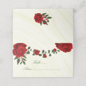 schöne rote Blume, grüne Blätter Platzkarte (Außenseite Aufgefaltet)