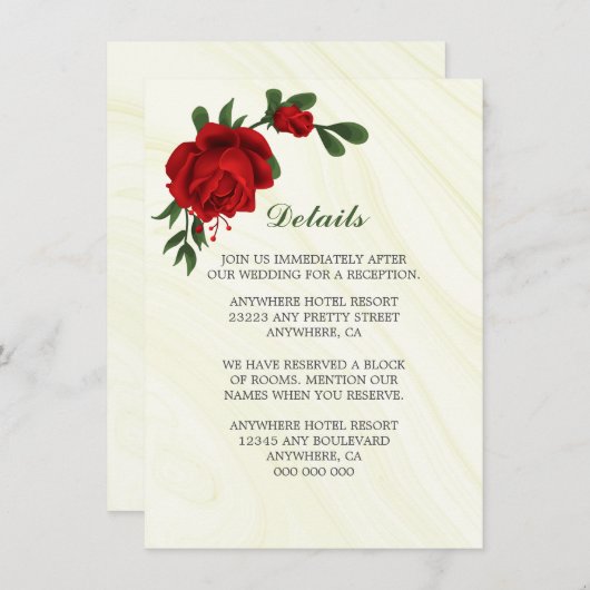 Schöne rote Blume, Grünflächen Begleitkarte (Vorne/Hinten)