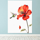 Schöne Rote Blume Leinwanddruck (Insitu (Holzboden))