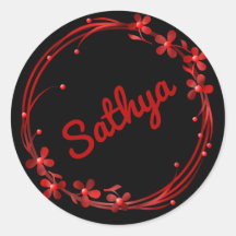 Schöne rote Blume Monogramm personalisiert Name