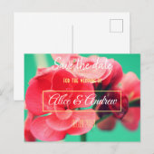 Schöne Rote Blume Save the Date Postkarte (Vorne/Hinten)