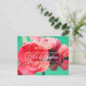 Schöne Rote Blume Save the Date Postkarte (Stehend Vorderseite)