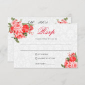 Schöne Rote Blume - UAWG / Speisen RSVP Karte (Vorne/Hinten)