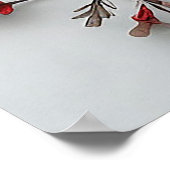 Schöne Rote Blume und Blätter Poster (Ecke)