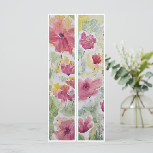 Schöne rote Blume Zwei Lesezeichen (Stehend Vorderseite)