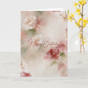 Schöne rote Blumen zum Geburtstag Karte