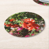 Schöne rote Blüte, fotografisch floral Runder Pappuntersetzer (Angewinkelt)