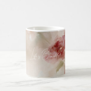 Schöne rote Blütenmuster Kaffeetasse