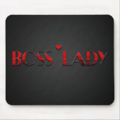 Schöne rote Chef-Dame Text mit Kohlenstoff Mousepad (Vorne)