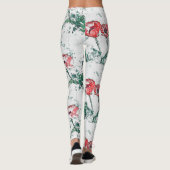 Schöne Rote Drei-Poppy-Blume Sketch Leggings (Rückseite)