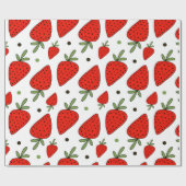 Schöne rote Erdbeeren nahtlos Muster Geschenkpapier (Flach)