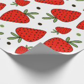 Schöne rote Erdbeeren nahtlos Muster Geschenkpapier (Ecke)