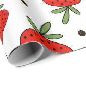 Schöne rote Erdbeeren nahtlos Muster Geschenkpapier (Rolleneckpunkt)