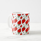Schöne rote Erdbeeren nahtlos Muster Kaffeetasse (Vorderseite Links)